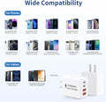 USB C Charger Block 40W, 2Pack 4-Port Type C Fast Charging Blocks PD USBC Plug Adapter + QC USB Wall Charger Cube Multiport Brick Compatible with iPhone 16 15 14 13 12 11 Pro Max XS, Samsung