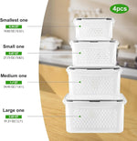 Freshmage Fruit Storage Containers for Fridge with Removable Colander, Airtight Food Storage Container, Dishwasher Safe Produce Saver for Refrigerator, Keep Berry Fruit Fresh Longer 4 pcs Small Clear