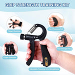 5-Piece Grip Strength Trainer Kit - Hand Gripper, Finger Exerciser, Stress Ball, Forearm Workout