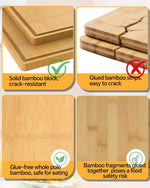 Cutting Boards for Kitchen - Food Grade Double Sided Pure Titanium& Bamboo Chopping Board with Handle, Slip resistant Non-toxic Charcuterie Board Housewarming Gifts (16×11)