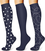 WITHYOU 3 Pairs Compression Socks 15-20 mmHg for Women and Men