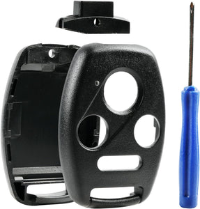 Cutting NOT Required - Key Fob Keyless Entry Remote Shell Case & Pad fits Honda 2003-2012 Accord / 2006-2013 Civic EX / 2009-2015 Pilot /2005-2006 CR-V