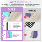 Stitch Gun for Clothes - Handheld Quick Clothing Fixer - Tagging Gun for Clothing, Sewing Kit - Includes 6 Fine Needles, 1000 Black & 1000 White Fasteners (Purple Green)