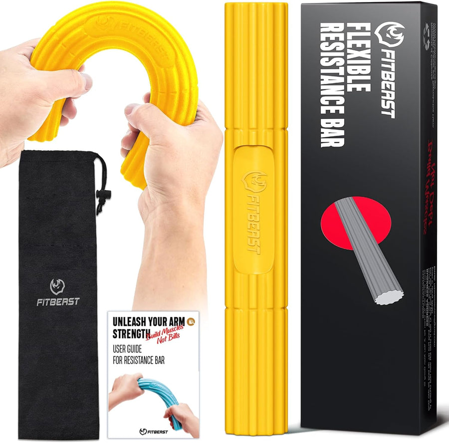 FitBeast Flex Therapy Bar - Relieve Tendonitis, Improve Grip Strength