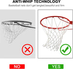 Basketball Net Outdoor,(7.16 oz) 12 Loops Professional Heavy Duty Basketball Net Replacement,All Weather Anti Whip, Suitable for Outdoor Standard 12 Loops Basketball Hoop
