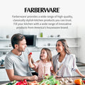 FARBERWARE Nylon Meat and Potato Masher – 5-Blade Ground Meat Chopper, Heat-Resistant to 450°F, Safe for Nonstick Cookware, Ergonomic Handle, 10-Inch, Dishwasher-Safe, Black