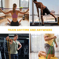 6-Piece Resistance Band Set for Home Workout - Includes Instruction Guide and Carry Bag