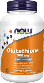 NOW Foods Supplements, Glutathione 500 mg, With Milk Thistle Extract & Alpha Lipoic Acid, Free Radical Neutralizer*, 60 Veg Capsules