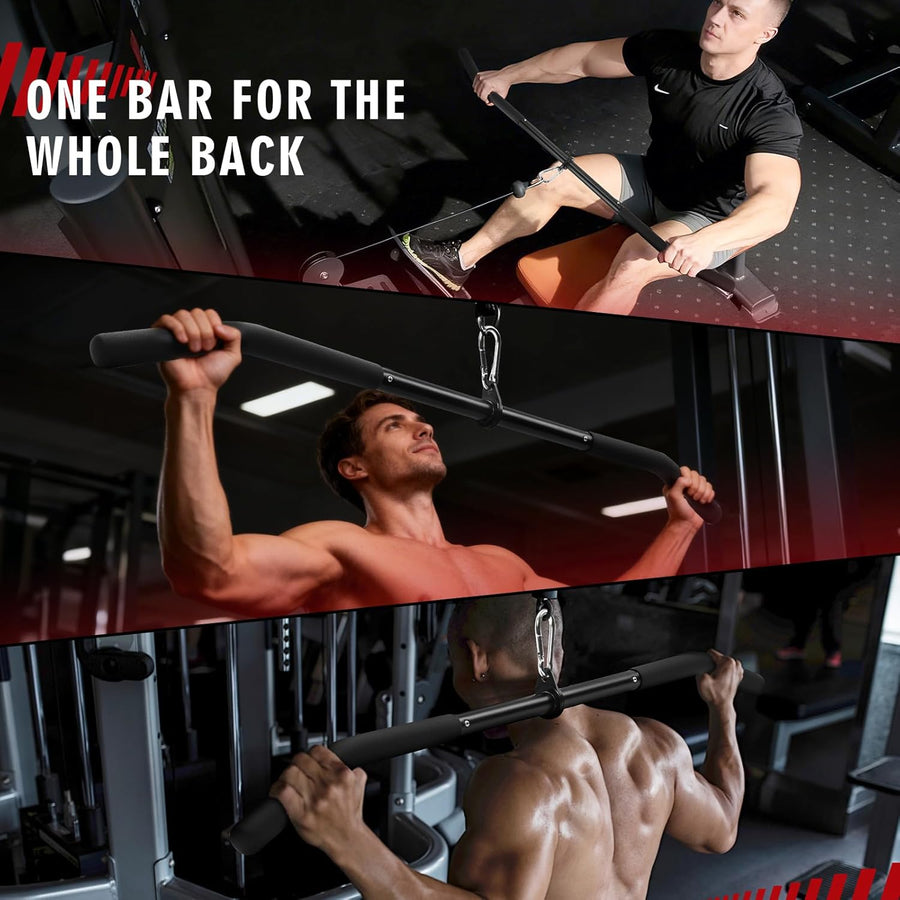 39.7'' Lat Pulldown Bar with 360° Rotation, Curl Tricep Press Down for Strength Workouts