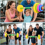 3-in-1 Adjustable Kids Fitness Set with Barbell, Kettlebell & Water Bottle