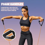 RitFit Single Resistance Exercise Band with Foam Handles - Ideal for Therapy, Strength Training