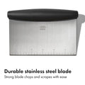OXO Good Grips Stainless Steel Multi-Purpose Scraper & Chopper, Dough Cutter for Pizza, Bread and Cookie Dough, Multi-Purpose Vegetable Chopper, Dishwasher-Safe Kitchen Essential