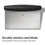 OXO Good Grips Stainless Steel Multi-Purpose Scraper & Chopper, Dough Cutter for Pizza, Bread and Cookie Dough, Multi-Purpose Vegetable Chopper, Dishwasher-Safe Kitchen Essential