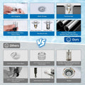 Hibbent Upgraded 3 in 1 Bathroom Sink Drain Strainer, Universal Pop Up Stopper with Removable Stainless Steel Filter Basket Hair Catcher, Sink Plug for 1.1''~2.36'' Basin, Brass Bullet Core, Chrome