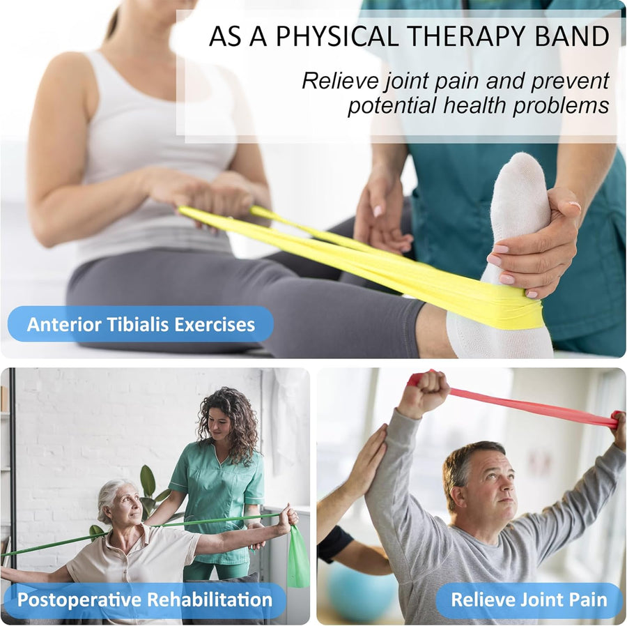 Resistance Bands for Workout, Physical Therapy, Yoga, Pilates - Latex Free Set