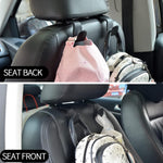 Car Hooks Universal Car Vehicle Back Seat Headrest Hanger Holder Hook Microfiber Leather & Stainless Steel for Bag Purse Cloth Drink Grocery (Black)