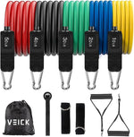 VEICK Resistance Bands - 5 Workout Bands with Handles for Home Fitness