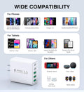 [2-Pack] USB C Wall Charger,60W 5-Port PD Fast USB C Charging Block,2USB C+3USB A Multiport Plug,Type C Power Adapter Brick Cube for iPhone 17/16/15/14/13/12/Pro Max/XS,iPad,for Switch,Samsung,Ultra 2