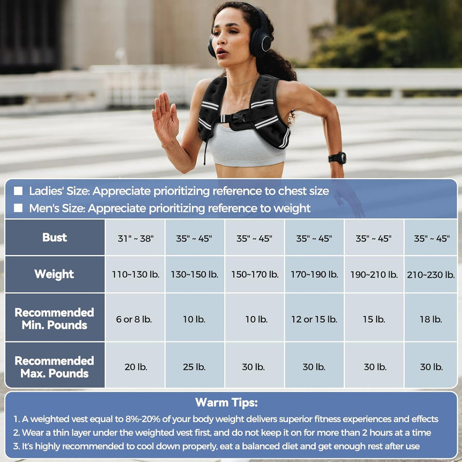 Zeerun Weighted Vest for Women & Men - Adjustable Fitness Training Vest