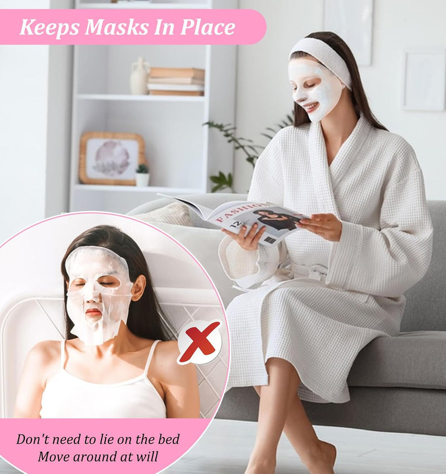 3Pcs Silicone Facemask Holder Reusable, Silicone Face Mask Holder Firming Facemask Holders for Sheet Masks, Wet Locking Avoid Evaporation Skincare Beauty Tool Pink Gold White