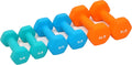 Fitvids Set of 6 Neoprene Dumbbell Hand Weights with Rack: 3/5/8 lbs Pairs
