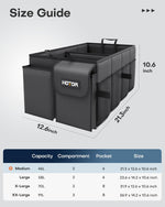 HOTOR Trunk Organizer - Car Organizer, Foldable Trunk organizer for SUVs & Sedans, Sturdy Car Organization for Car Accessories, Tools, Sundries, Black, 2 Compartments, 21.3"×12.6"×10.6"