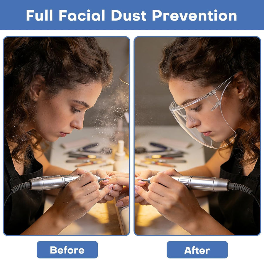 Noverlife Anti-Fog Face Mask for Nail Drill, Mask Full Face Protection with Anti-Slip Nose Pads for Artists Manicurist