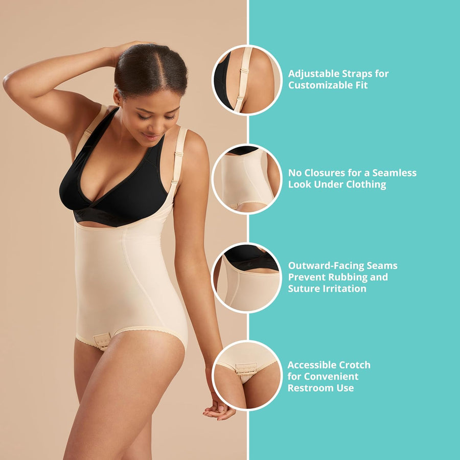 MARENA SFBHA Recovery Panty-Length Post-surgical Compression Girdle High-Back Adjustable