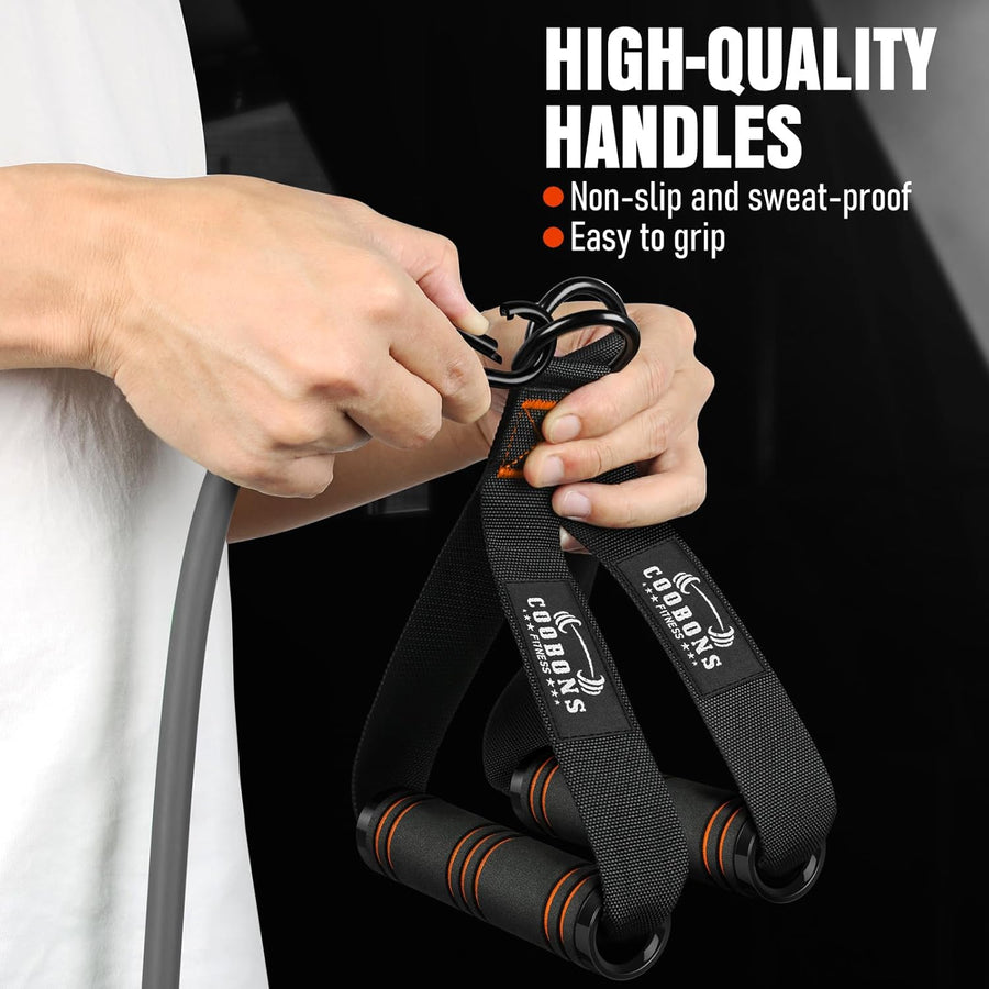 175lb Resistance Bands with Handles, Ankle Straps & Door Anchor for Full-Body Workouts