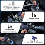 KMM Handheld Car Vacuum Cleaner, 9000Pa Vacuum Cleaner and Air Duster, 120W High Power Hand Held Vacuum with LED Light and Multi-Nozzles for Car, Home, Office, Pet