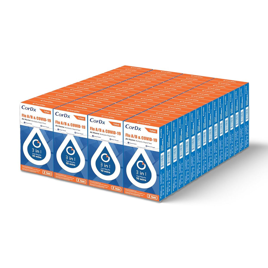 CorDx TyFast Flu A/B & COVID-19 Multiplex Rapid Test Kit 90-Pack