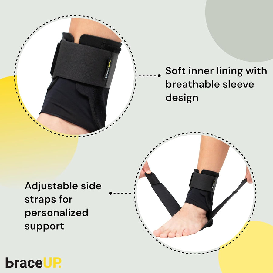 BraceUP Ankle Brace - Relieve Pain, Enhance Stability for Foot Pain, Sprained Ankle, Achilles Tendonitis