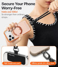 TORRAS Phone Lanyard Crossbody with 2 Phone Tabs, Adjustable Anti Theft Phone Strap for All Phones, Premium Metal Buckles, Skin-Friendly, Universal Cell Phone Neck lanyard for Travel Essentials, Black