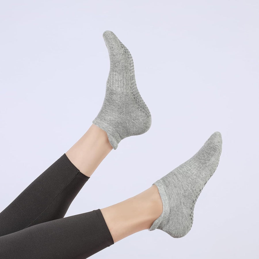 Loudashuaiqi Grip Pilates Socks for Women, Non-Slip Athletic Yoga Socks