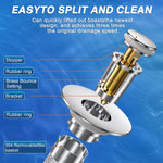 Sink Stopper Hair Catcher,(2PCS) Pop-up Sink Drain Strainer with Removable Stainless Steel Strainer Basket Hair Catcher, Bathroom Sink Strainer for Bathroom Sink Stopper Replacement