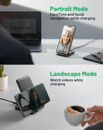 INIU Wireless Charger, 15W Fast Qi Certified Wireless Charging Station with Sleep-Friendly Adaptive Light Compatible with iPhone 17 16 15 14 13 12 Pro Max Samsung Galaxy S25 S24 S23 Note 20 Google etc