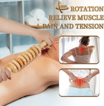Liitrton Manual Wooden Fascia Massage Roller Trigger Points Straight-9-Wheel for Cellulite Sore Muscle
