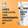 It's Just - Baking Soda, 100% Pure Sodium Bicarbonate, Food Grade, Non-GMO, Made in USA, Cooking, Baking (1.25 Pound)