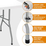 6ft Folding Table - Heavy Duty Portable Table for Parties, Camping & BBQs, Folds in Half for Easy Storage, No Assembly Required, White