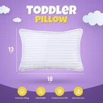 Utopia Bedding Toddler Pillow (White, 2 Pack), 13x18 Pillows for Sleeping, Soft and Breathable Cotton Blend Shell, Small Kids Pillow Perfect for Toddler Bed and Travel (Intended for Age 2 and up)