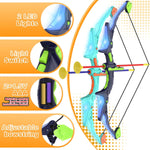 2 Pack Kids Bow and Arrow Set with LED Flash Lights, 14 Suction Cup Arrows and Fluorescence Standing Target-Perfect Indoor and Outdoor Game Archery Set Toy Gift for 4 5 6 7 8-12 Year Old Boys