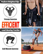 Dip Belt With 37-40" Chain, 550-650lbs Capacity, Weightlifting Belt for Dips & Pullups