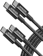 Anker USB C to USB C Cable, Type-C 60W Fast Charging Cable (6 FT, 2Pack) for iPhone 17 Series, iPad mini 6 and More (Black)