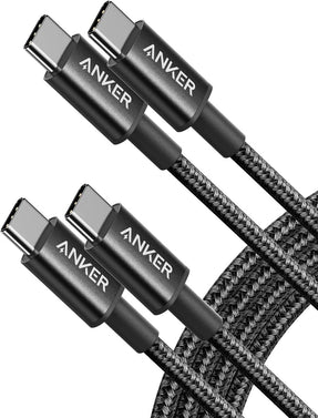 Anker USB C to USB C Cable, Type-C 60W Fast Charging Cable (6 FT, 2Pack) for iPhone 17 Series, iPad mini 6 and More (Black)