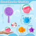 Fajiabao Baby Bath Toys for Kids Ages 1-3 Toddler Bath Toys Mold Free for 2-4 Bathtub Sand Beach Pool Water Toys for 1+ Year Old Girl Gifts 5 PCS (Color Random)