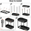 Multi-Purpose Pull-Out Storage Organizers, Under Sink/Cabinet Organizers and Storage for Bathroom & Kitchen, Black, 12.8 Inches, 2 Packs