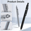 Gel Pens, 6 Pcs 0.5mm Fine Point Black Ink Pen With Smooth Writing, Office Desk Accessories, Writing Supplies Gifts for Men Women, Quick Dry Pens Ballpoint For Journaling, Black/Gray/White