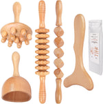 Komogir Wood Therapy Massage Tools 5-in-1 Lymphatic Drainage Massager Kit