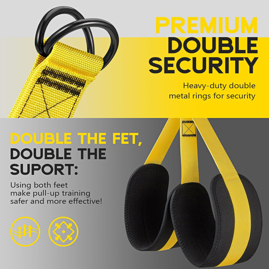 Pull Up Assist Bands, 3 Resistance Levels, Adjustable Comfort Foot Rest