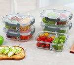 M MCIRCO 10-Pack,30 Oz Glass Meal Prep Containers 2 Compartments Airtight Lunch Bento Boxes with Lids, Glass Food Storage Containers, Microwave, Oven, Freezer and Dishwasher